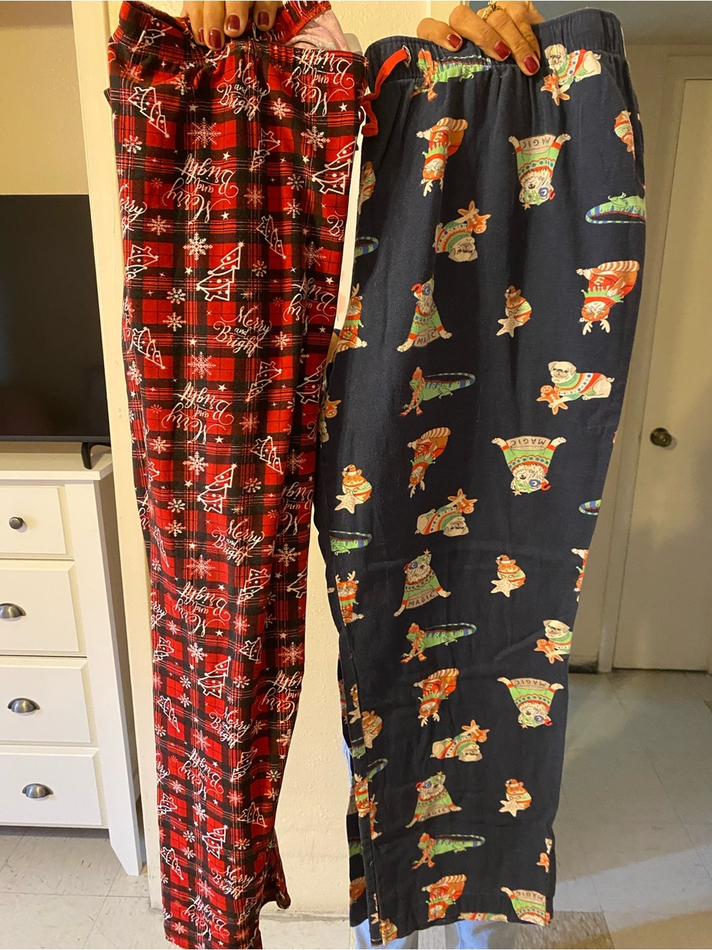 Old Navy Navy Holiday Dog Print Lounge Pants bundle